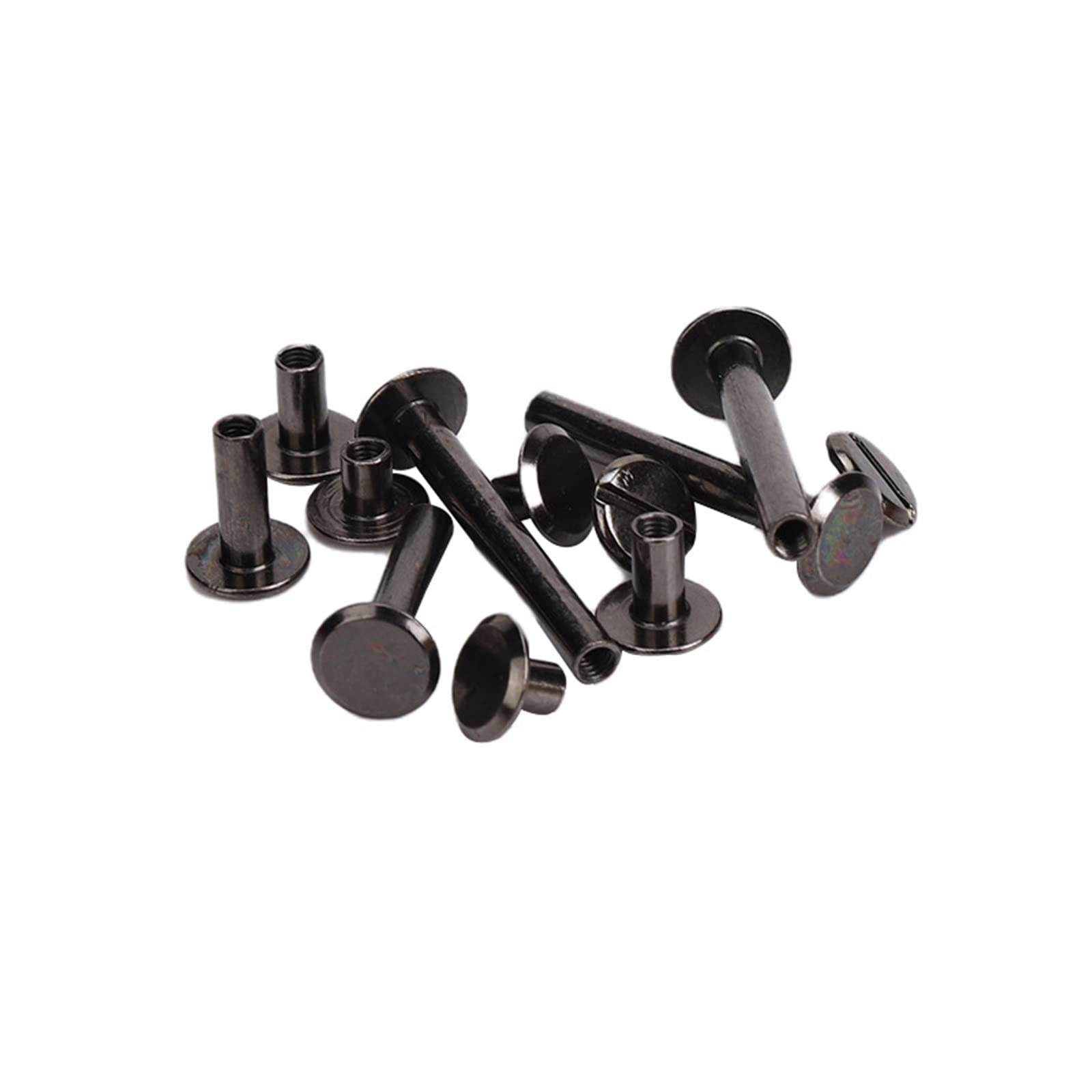 50 Sets Black Phillips Chicago Screws M5 x 80mm - Leather Belt Rivets, Scrapbook Photo Album Binding Posts - Perfect for DIY Leather Craft, Bookbinding & Handmade Accessories