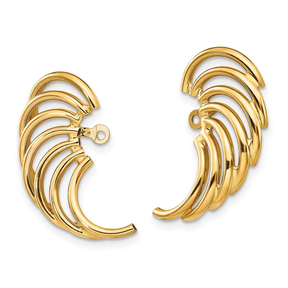 14K Gold Swirl Shaped Earring Jackets - Elegant Earring Enhancers for Women | Perfect for Parties, Weddings & Everyday Wear