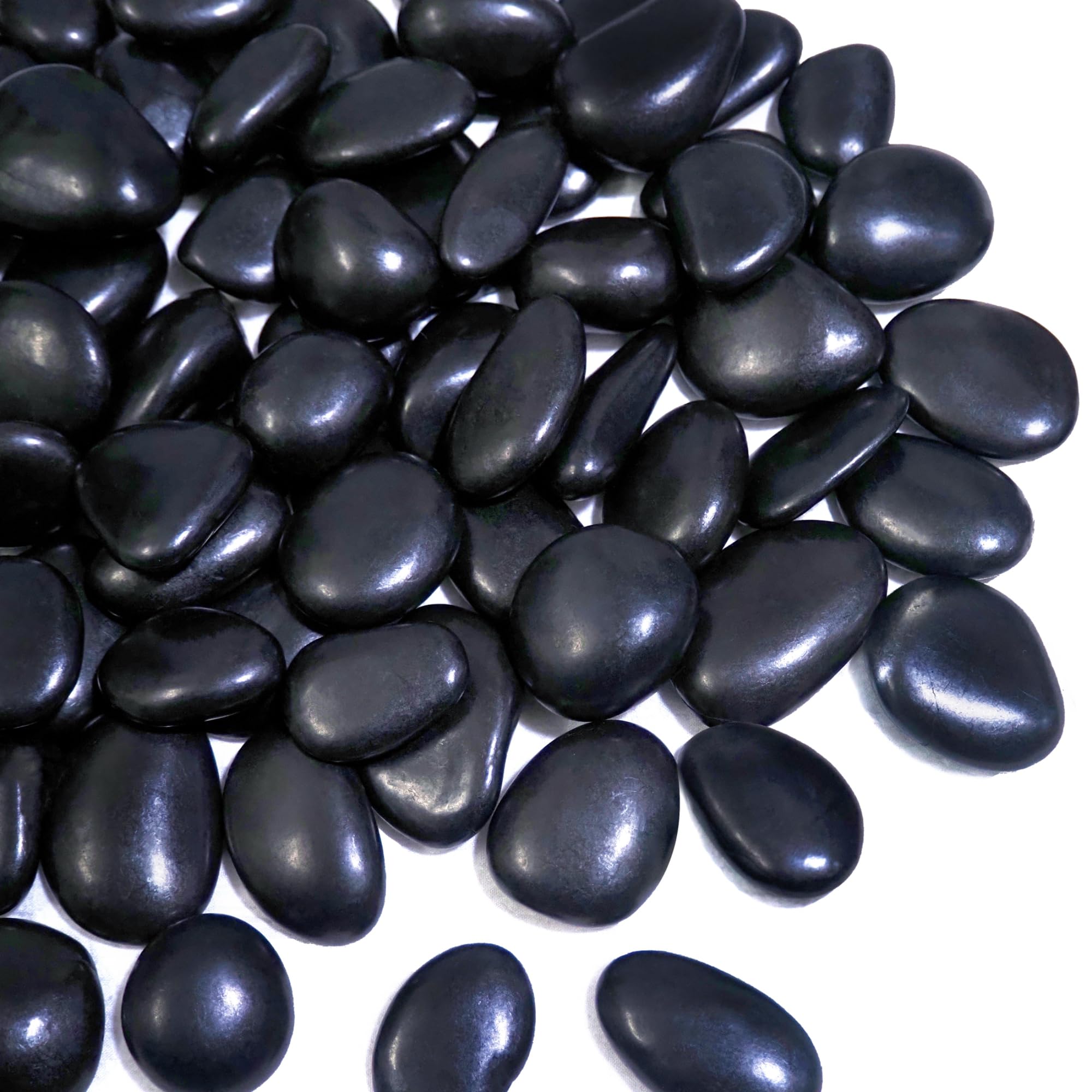 10lbs Natural Black River Rocks, 1-2 Inch Decorative Pebbles for Landscaping, Garden, Yard, Aquarium & Fish Tank Gravel, Vase Filler - Perfect for Home Decor, Animal Habitats and DIY Projects