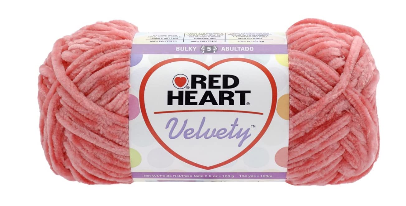 Red Heart Velvety Yarn - Soft Mango Colored Knitting & Crochet Yarn for Coats, Scarves & DIY Crafts | Premium Acrylic Yarn for Beginners & Experts