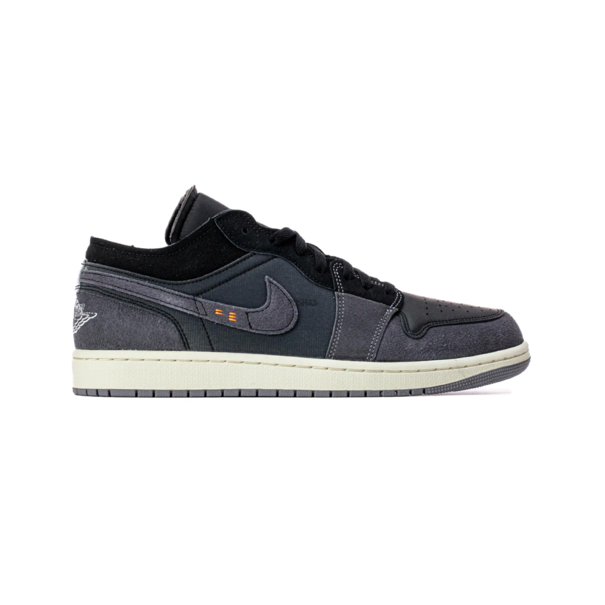 Air Jordan 1 Low Craft Inside Out 'Black' Sneakers (2022) - Men's Basketball Shoes for Casual Wear & Street Style Fashion