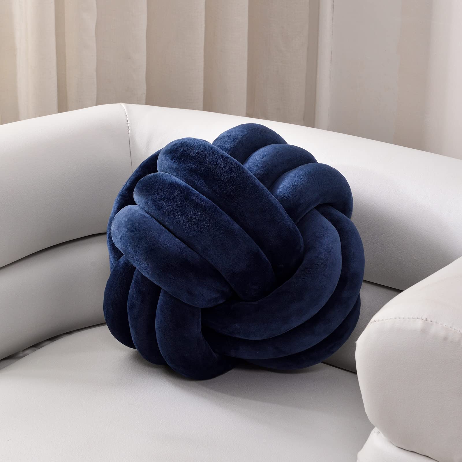 **Soft Round Knot Pillow Ball - Handmade Plush Throw Cushion for Home Décor, Kids Play & Nursery Decor | Cozy Living Room, Bedroom & Playroom Accessory**