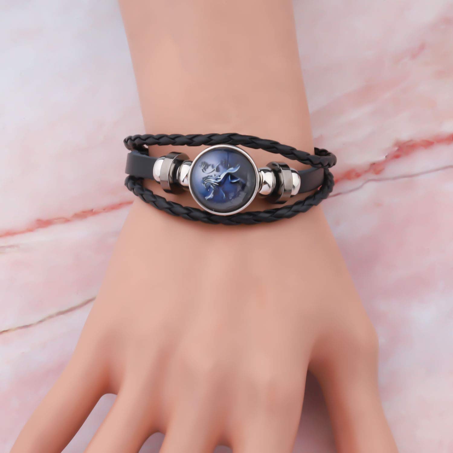 Inspired Game of Thrones Bracelet - GOT Nine Families Symbol Bracelet for Men, Unique Gift for Boyfriend, Fans & Collectors - Perfect for Cosplay, Medieval Theme Parties & TV Show Enthusiasts