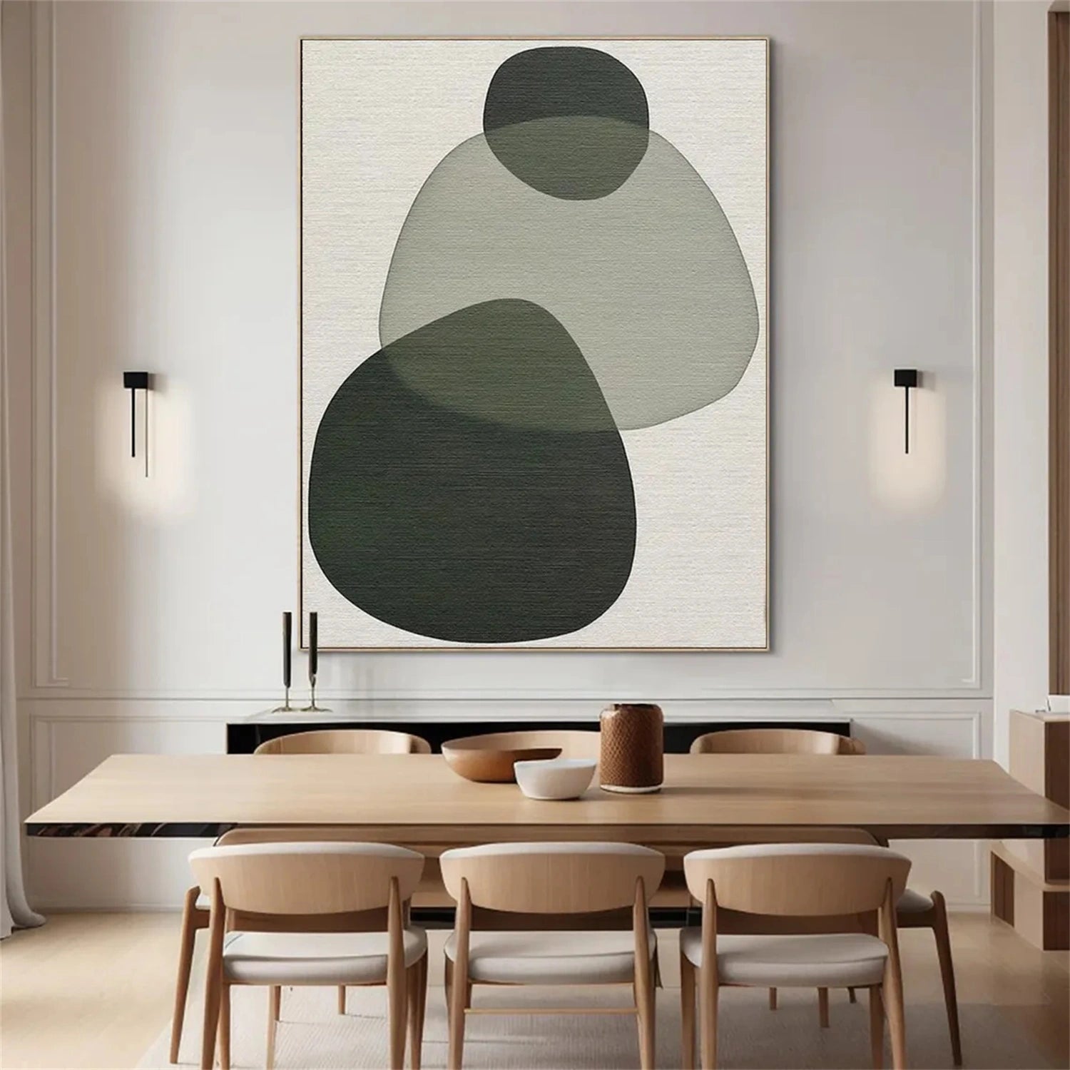 Blue & Green Abstract Wall Art Print #BG090 - Modern Canvas Painting for Living Room, Bedroom & Office Decor