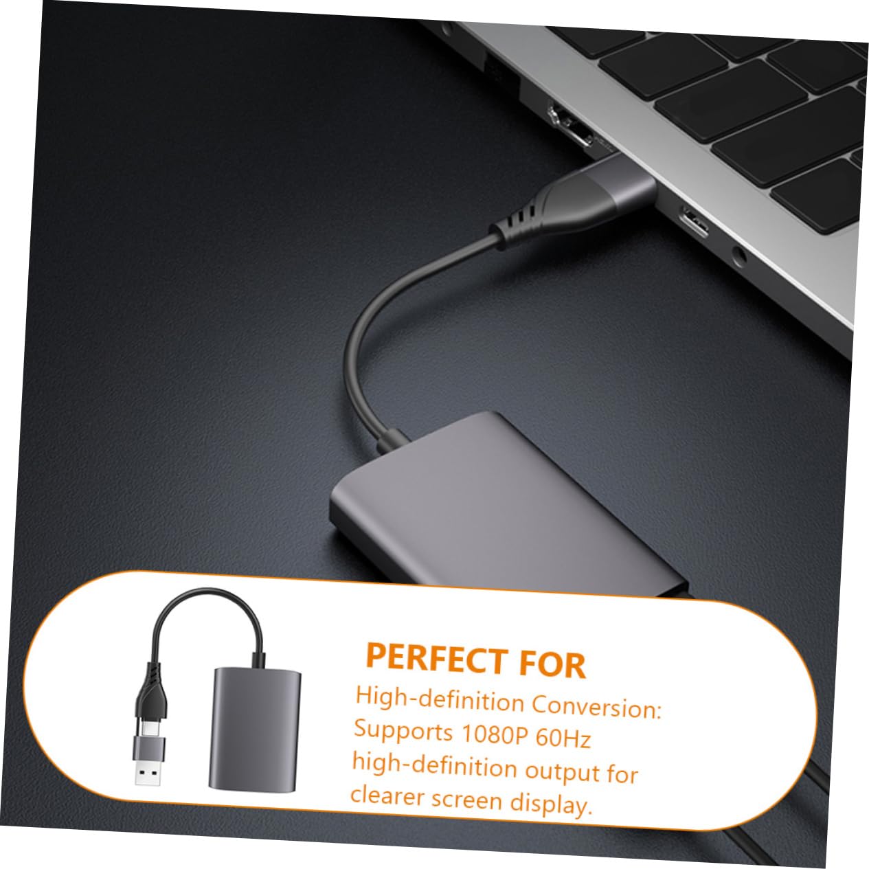 HOMSFOU USB Hub for Laptop - 4-Port USB 3.0 Extension Adapter with Fast Data Transfer - Extra USB Ports for MacBook, PC, Desktop, Gaming Setup & Office Work