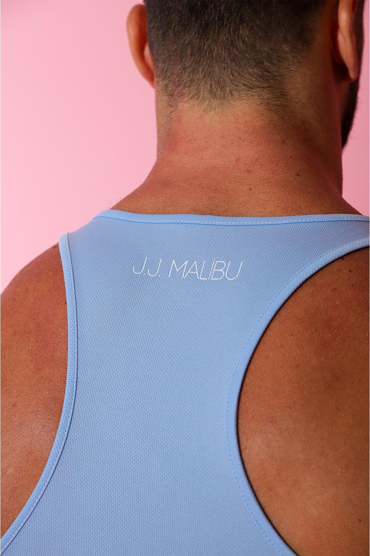 JJ Malibu Microfiber Dri-Fit Tank Top - Sky Blue | Moisture-Wicking Athletic Shirt for Running, Yoga & Gym Workouts