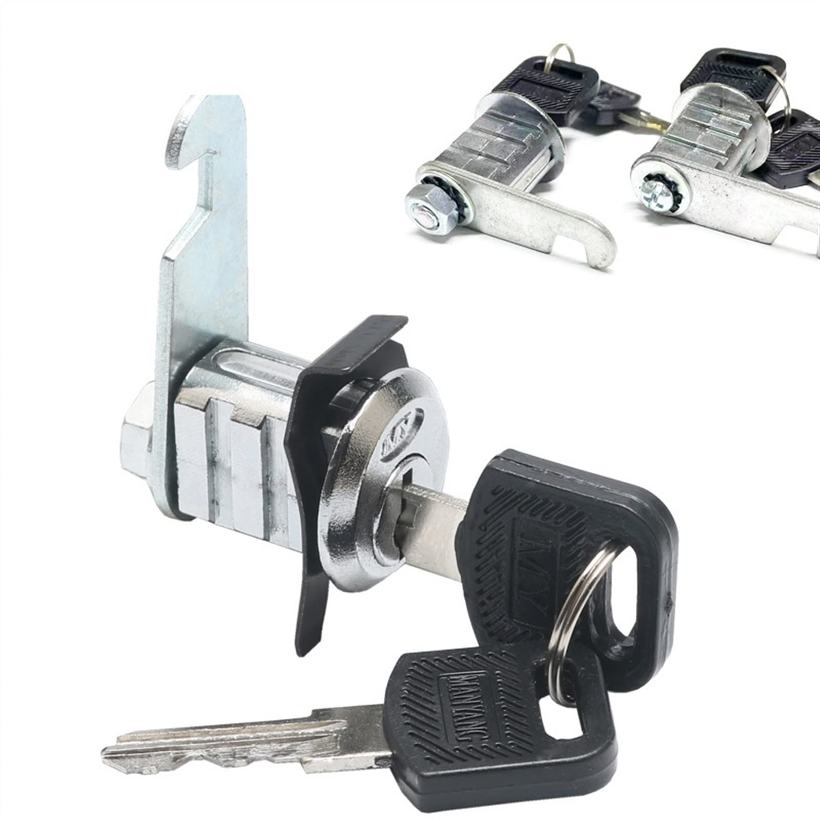 Black Spring Insert Lock for Filing Cabinets, Changing Cabinets & Lockers - Silver Cabinet Cam Lock (1 Pack) | Secure Storage Solutions for Office, School & Home Use