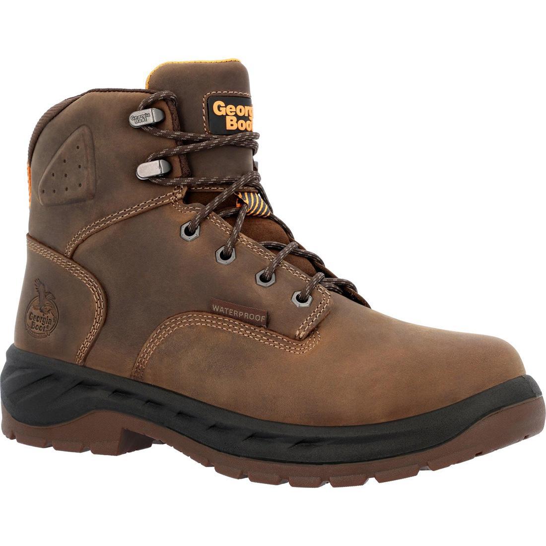 OT Alloy Toe Waterproof Work Boots for Men - Steel Toe Safety Shoes with Slip Resistant Outsole - Ideal for Construction, Warehouse & Outdoor Work