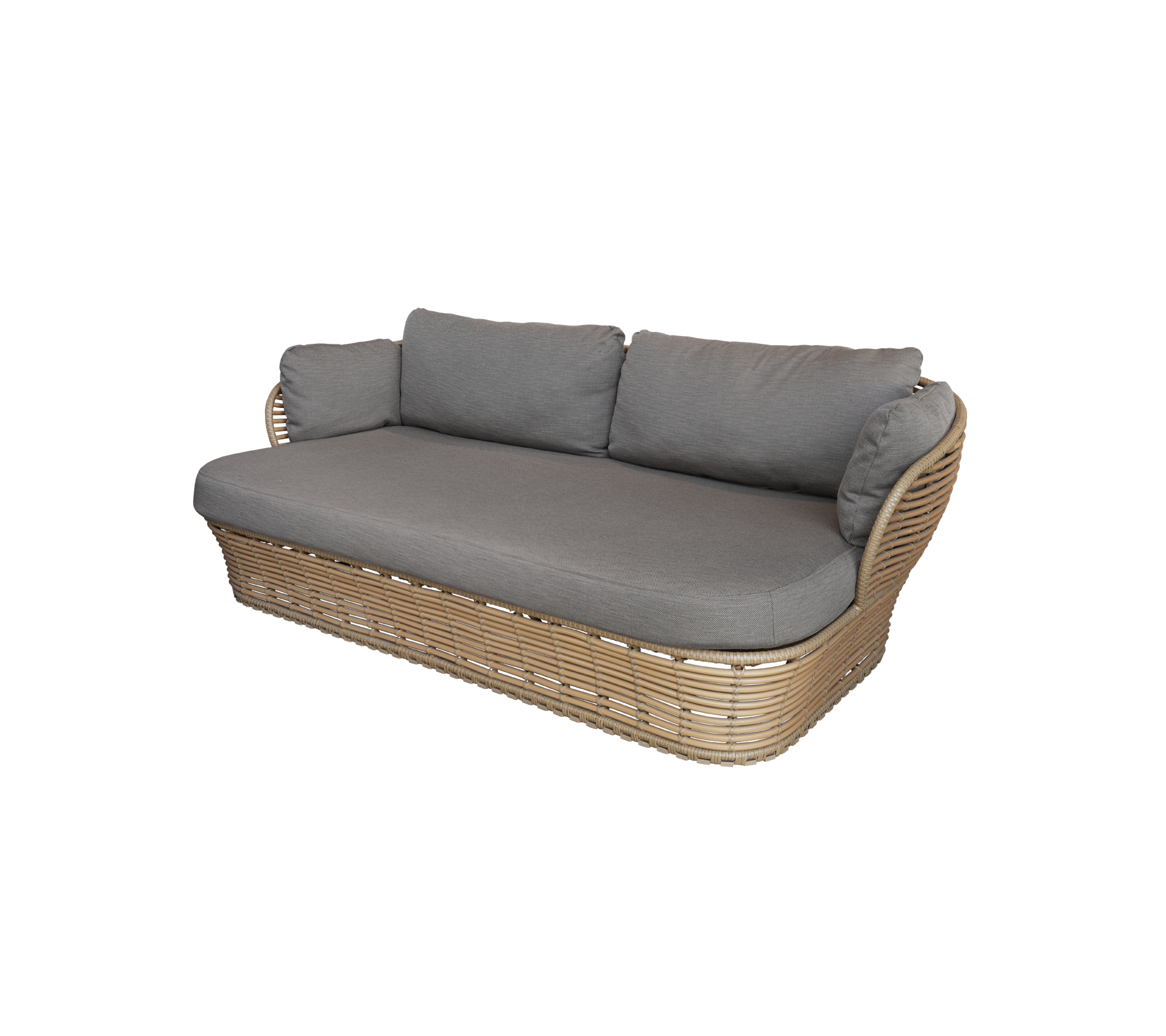 2-Seater Wicker Basket Sofa - Indoor/Outdoor Rattan Loveseat for Patio, Garden, or Living Room