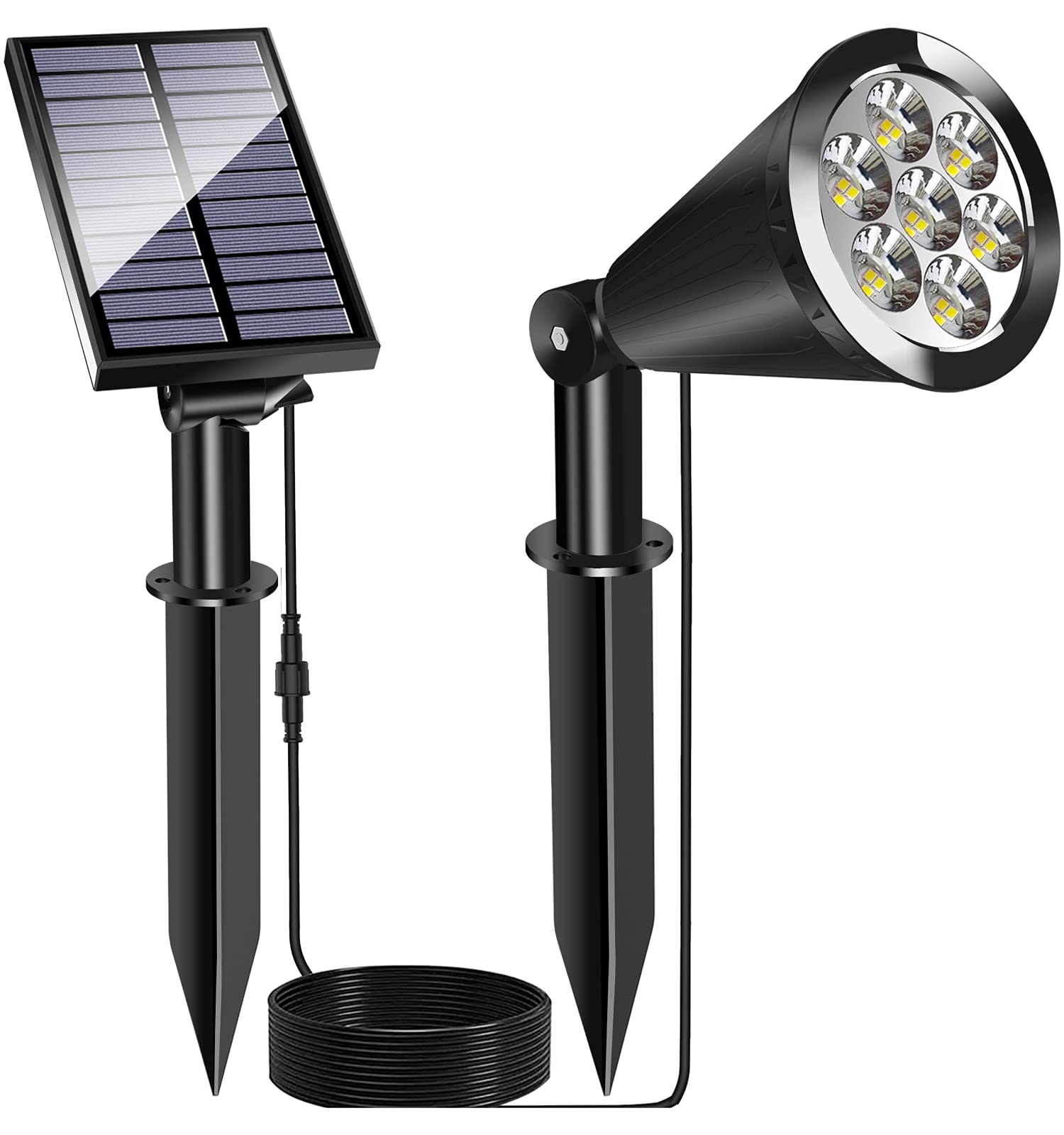 MEIHONG Solar Spot Light Outdoor - Waterproof Solar LED Landscape Lights with Dusk to Dawn Sensor, 2-in-1 Solar Spotlight for Garden, Porch, Walkway & Patio (1 Pack) - Perfect for Pathway Lighting, Yard Decoration & Nighttime Safety
