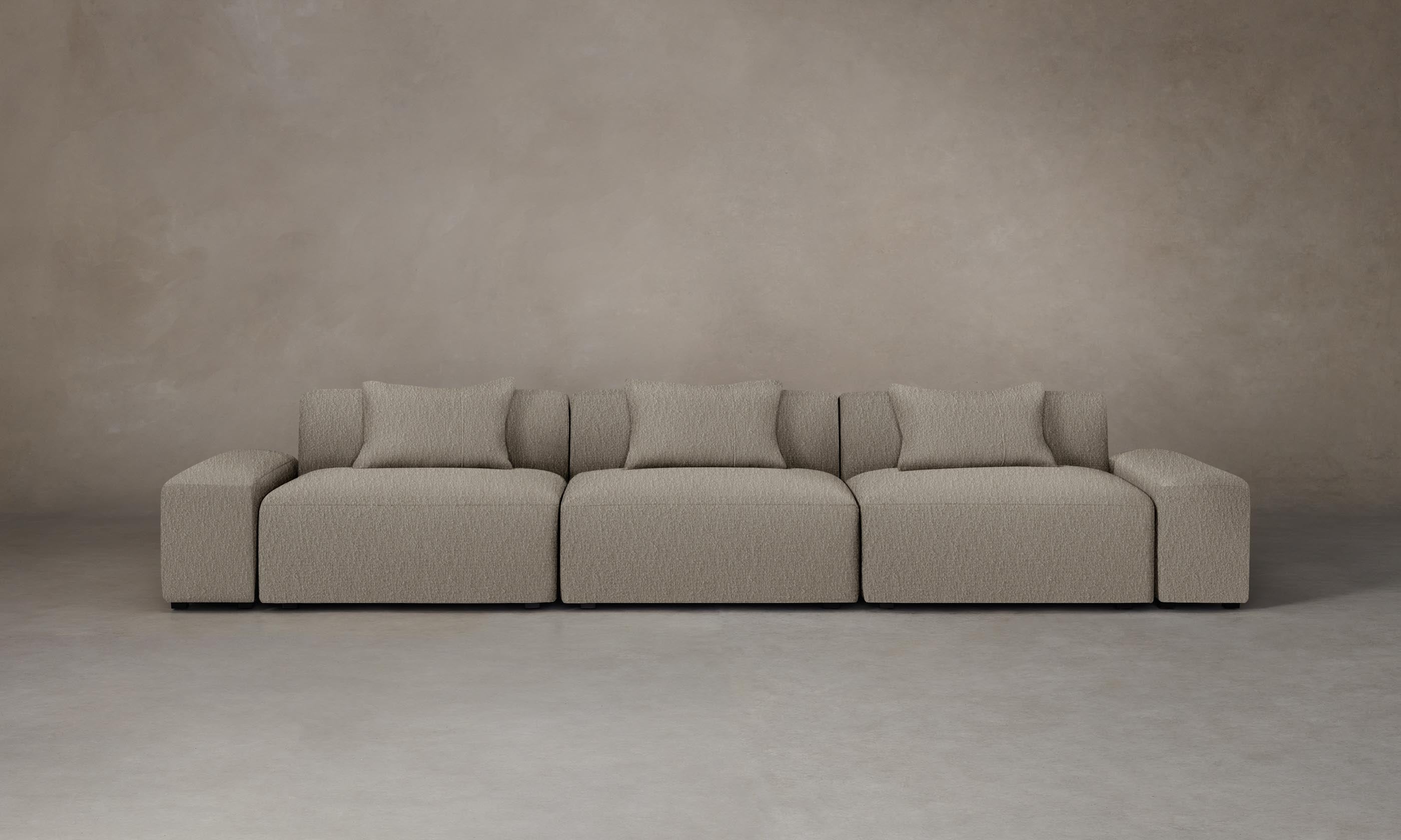 The Breuer Modular Sofa in Performance Bouclé Morel Fabric - Stylish & Durable Sectional Couch for Living Room, Lounge, or Office