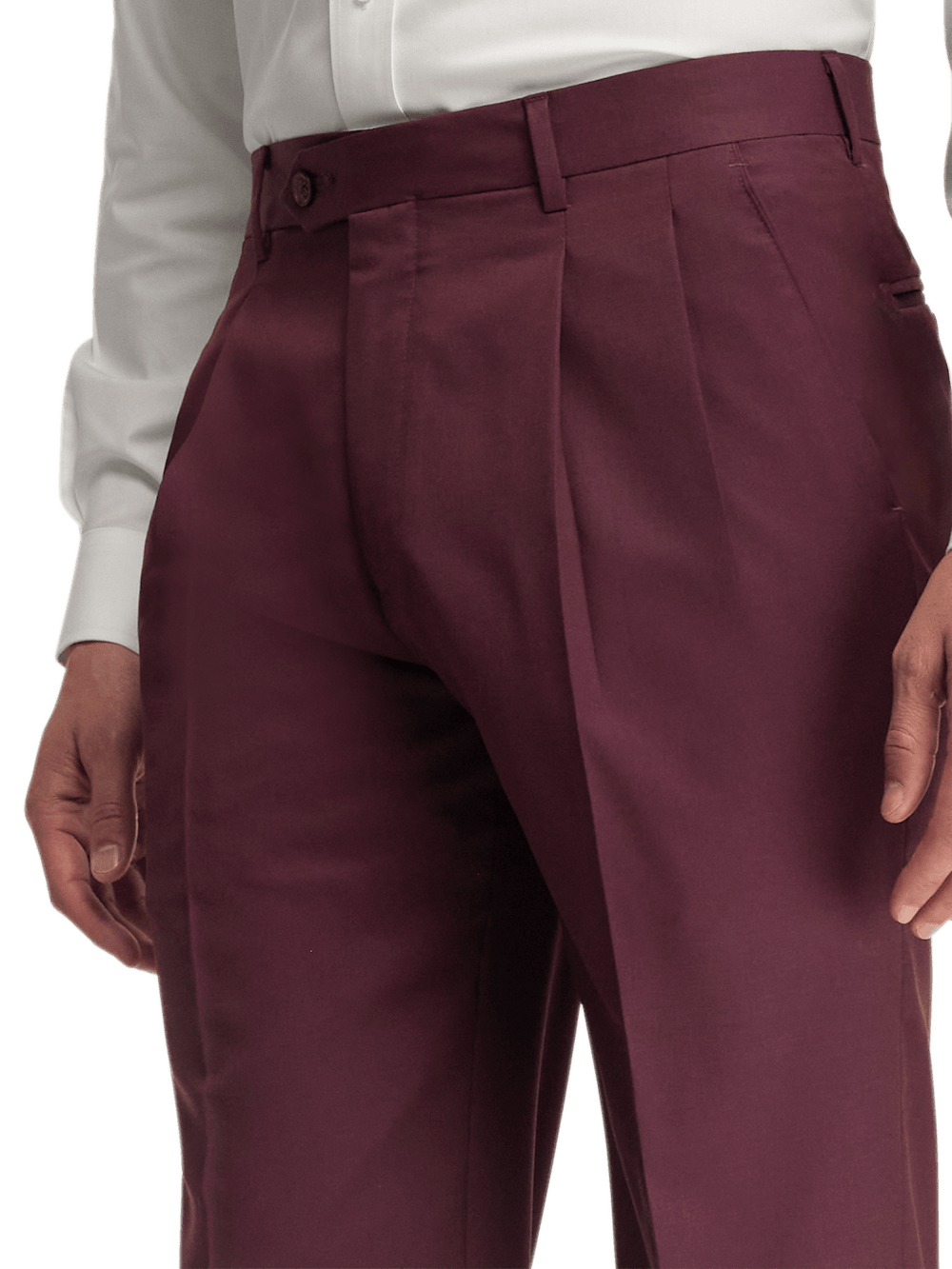 Premium Wool Gabardine Dress Pants for Men - Classic Burgundy Color | Office Wear, Business Attire & Formal Occasions