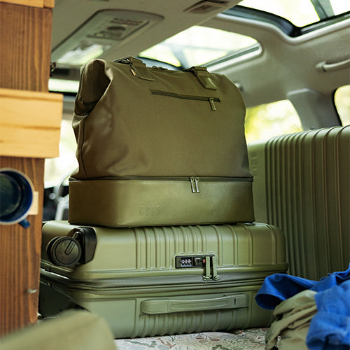 Mini Weekender Bag in Olive Green - Perfect for Travel, Gym & Weekend Getaways | Lightweight & Durable Carry-On Tote