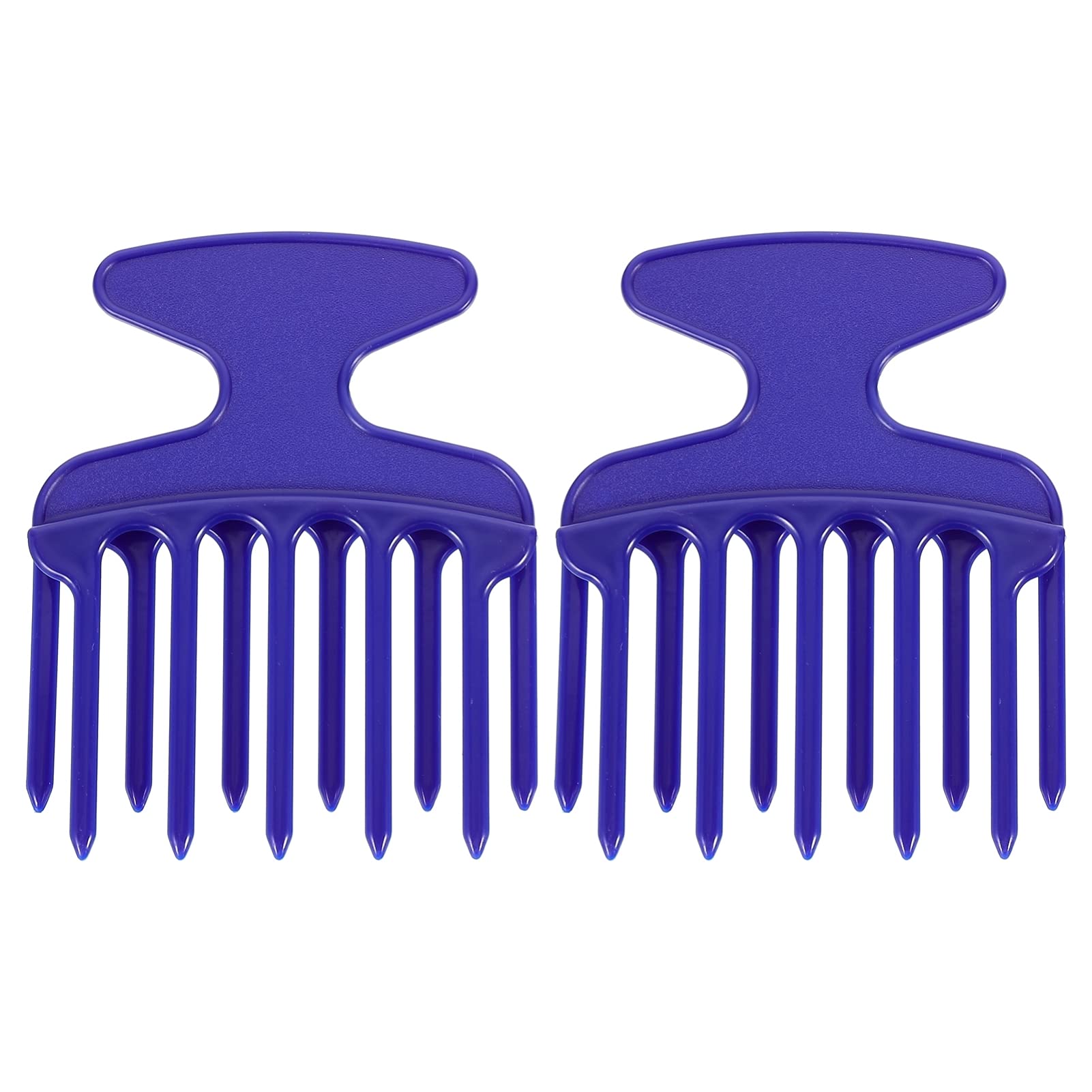 Lurrose 2-Pack Afro Combs - Wide Tooth Detangling Comb for Natural Hair, Wigs & Braids - Double Fist Pick Hair Styling Tool for Men & Women (Blue) | Perfect for Daily Hair Care, Salon Styling & Travel