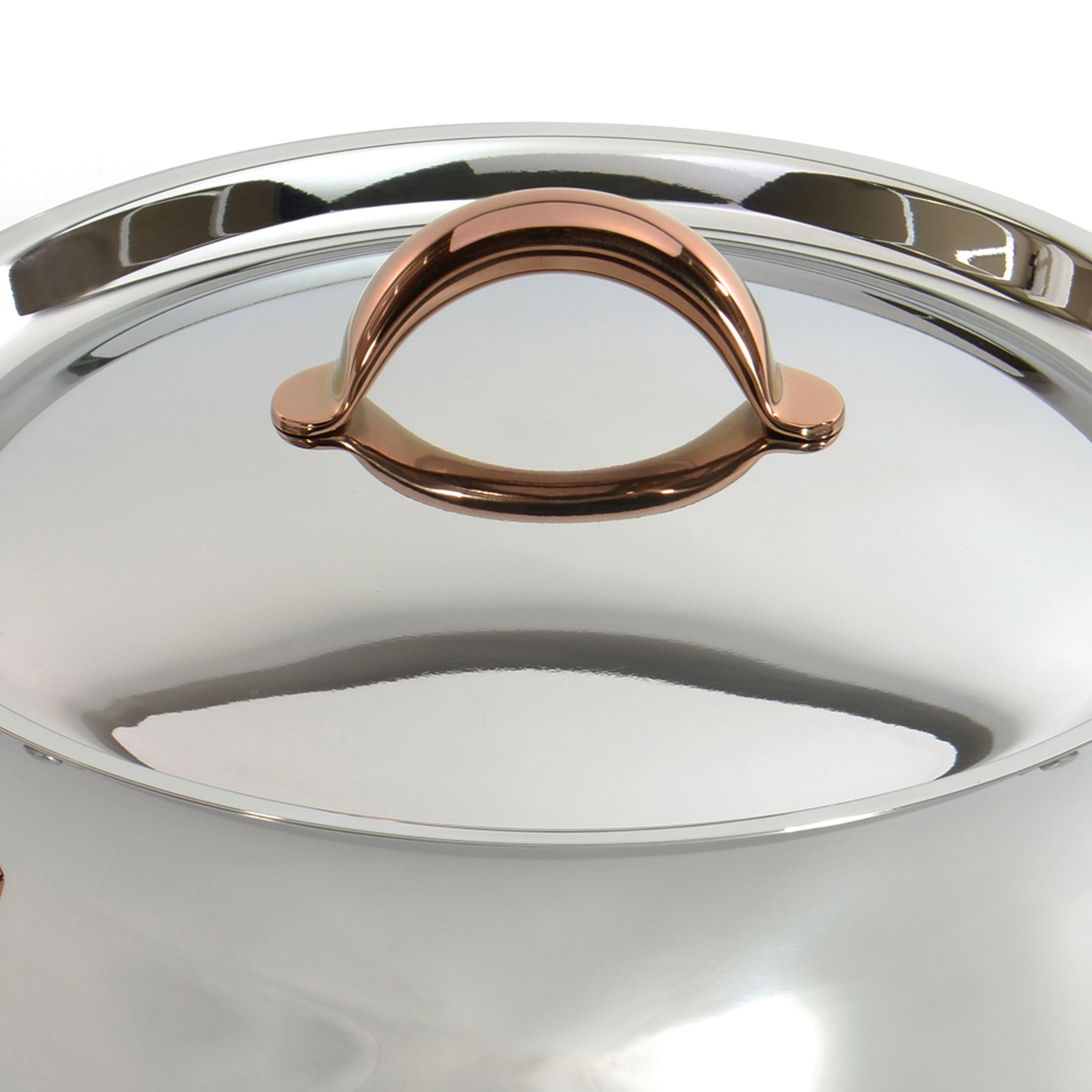 BergHOFF Ouro Gold 3-Piece 18/10 Stainless Steel Steamer Set with Stainless Steel Lids & Rose Gold Handles - Perfect for Steaming Vegetables, Seafood, and Dumplings in Modern Kitchens
