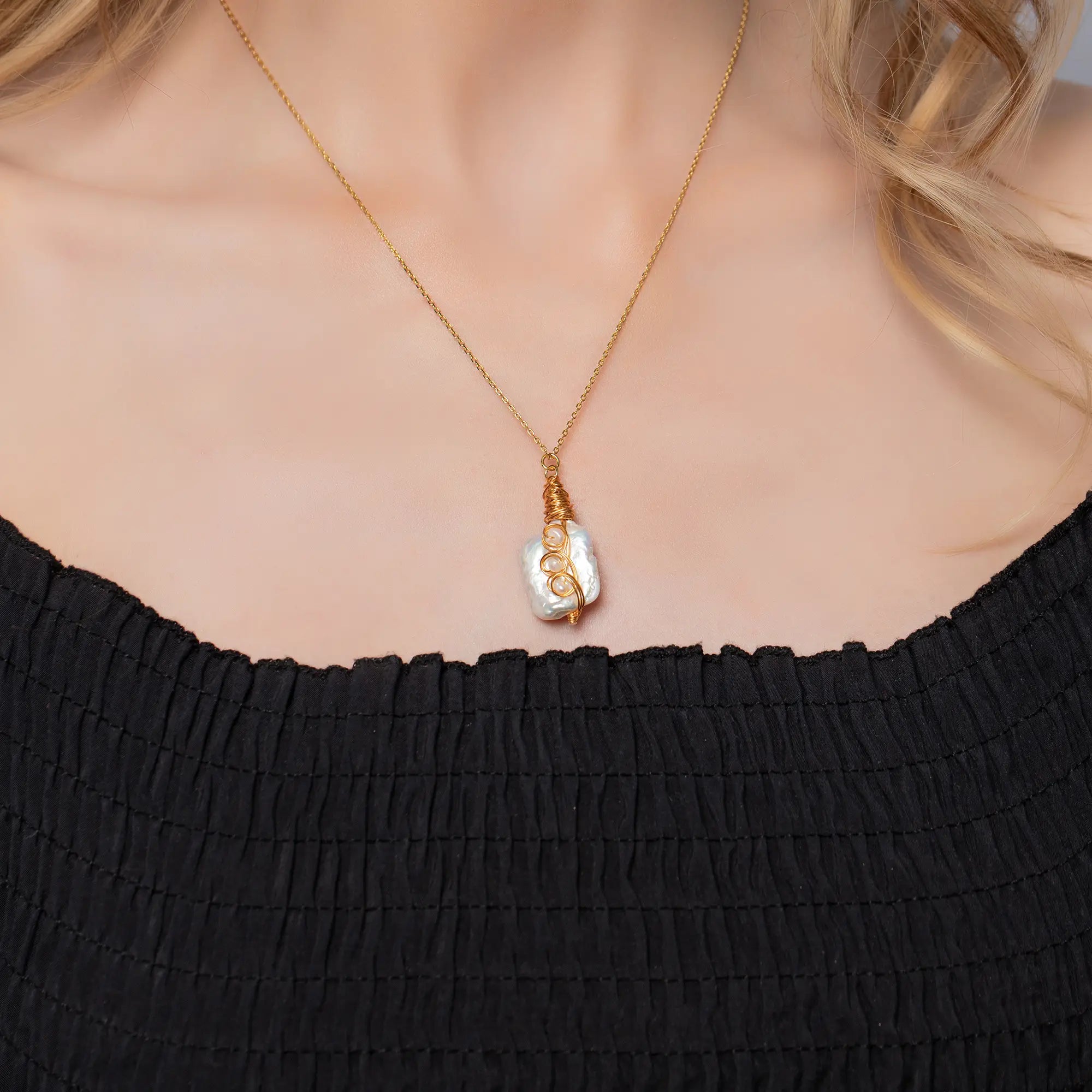 Figaro Chain Pearl Necklace for Women - Elegant 18K Gold Plated Jewelry Gift for Brides, Valentine's Day & Special Occasions | Perfect for Weddings, Anniversaries & Evening Parties