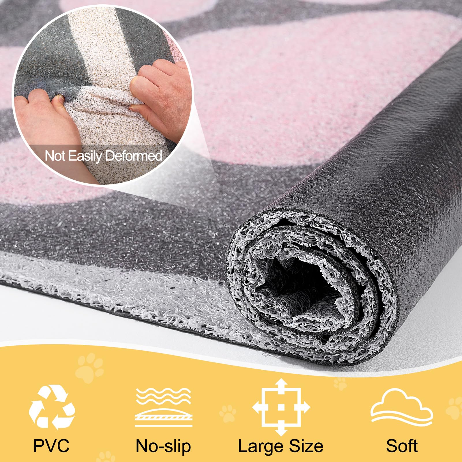Premium Non-Slip Cat Litter Mat - Extra Large Unicorn Design Litter Box Mat with High Trapping Efficiency | Soft & Easy to Clean Kitty Litter Trapper Mat | Perfect for Hardwood Floors & Multi-Cat Homes | Cute Cat Accessories for Food Bowls & Litter Areas