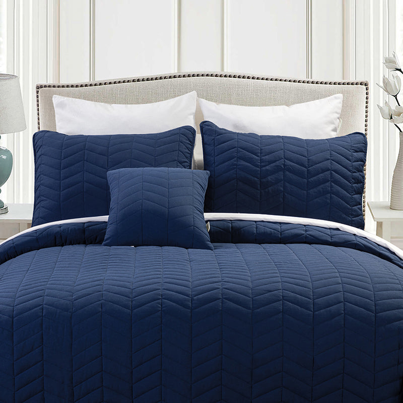 Premium Camilo Microfiber 4-Piece Quilt Set - Soft & Breathable Bedding for All Seasons | Perfect for Master Bedroom, Guest Room & Dorm Decor