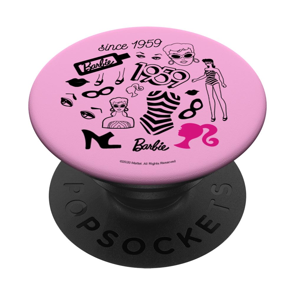 Original Barbie 1959 Retro PopSockets PopGrip - Swappable Phone Grip & Stand for Smartphones - Perfect for Fans, Collectors, and Everyday Use at Home, Work, or Travel