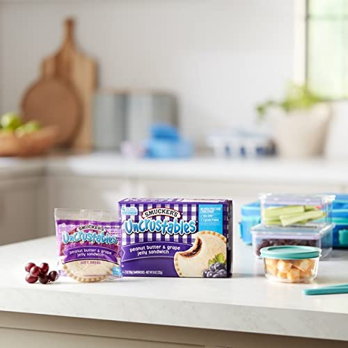 Smucker's Uncrustables Peanut Butter & Grape Jelly Sandwiches - 10 Pack | No High Fructose Corn Syrup, Non-GMO, 6g Protein per Sandwich | Perfect for School Lunches, Snacks & On-the-Go Meals