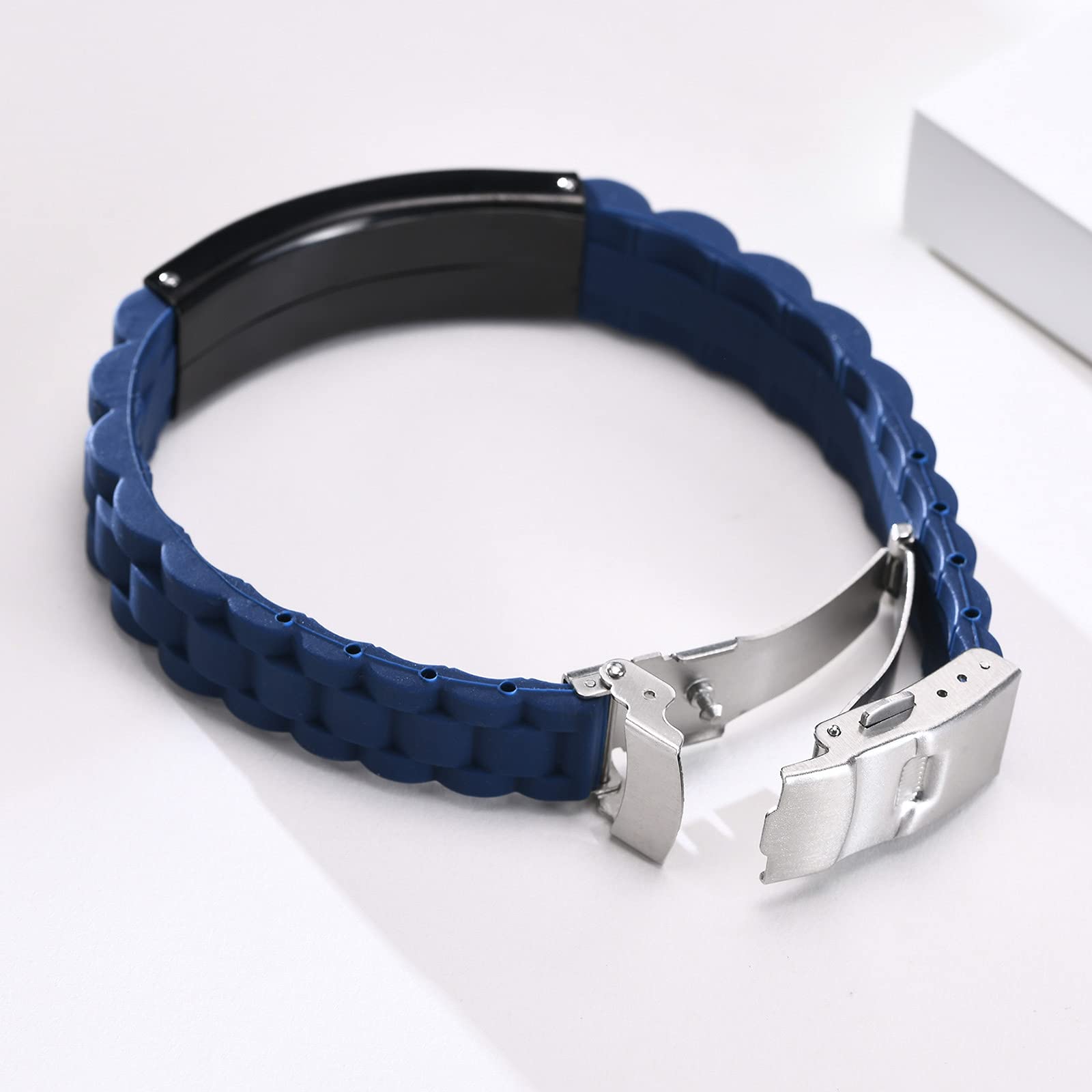 VNOX Adjustable Stainless Steel Medical Alert Bracelet for Men, Women & Kids - Free Engraving Emergency ID Wristband | Perfect for Diabetes, Allergies & Heart Conditions