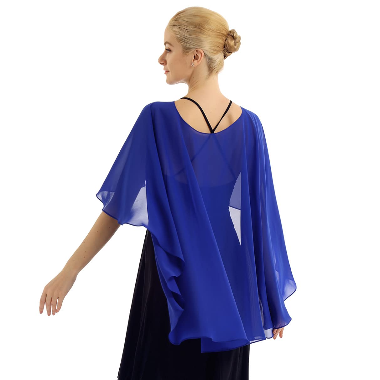 Elegant Chiffon High-Low Shawl Wrap for Women - Perfect for Evening Dresses, Weddings & Parties | Lightweight Cape Shrug for Formal Events & Special Occasions