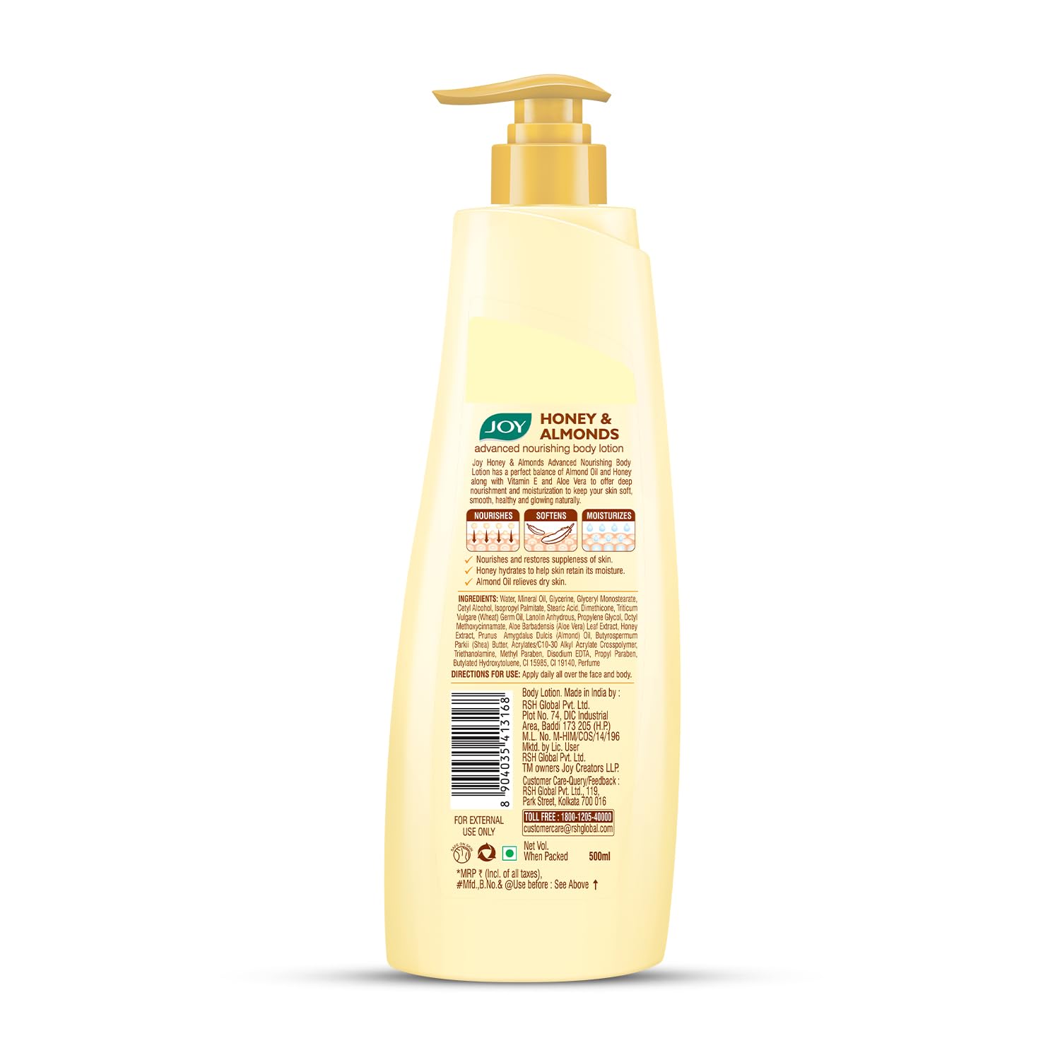 Honey & Almonds Nourishing Body Lotion 500ml - Deep Moisturizing Dry Skin Care for Women & Men - Perfect for Daily Hydration & Winter Skin Protection
