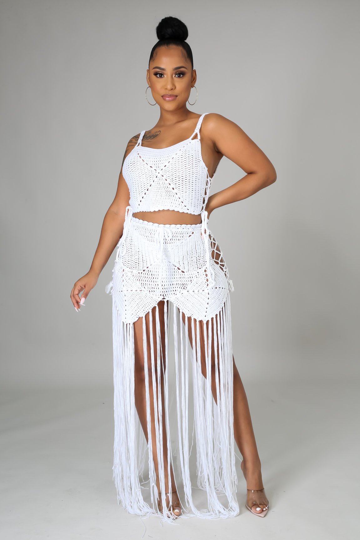 Stylish White 2-Piece Skirt Set for Women - Perfect for Beach Vacations, Summer Outings & Resort Wear