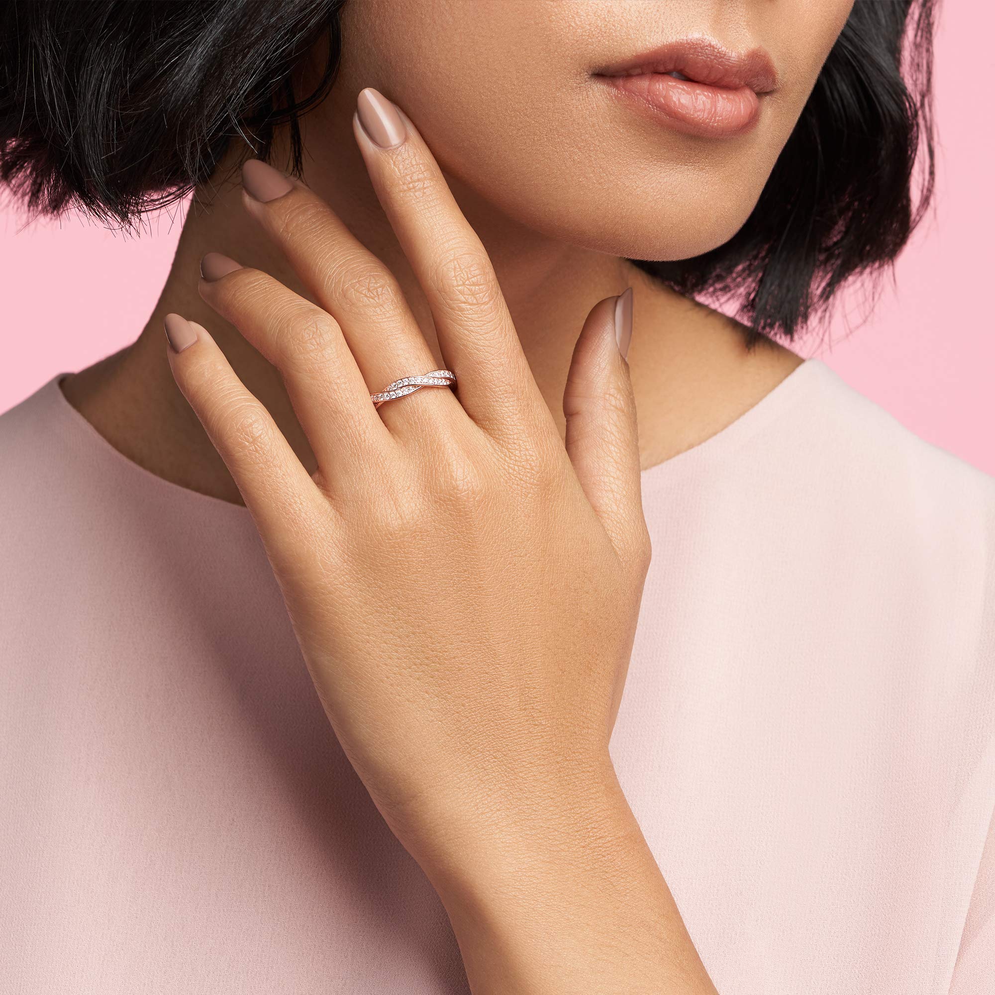 PANDORA Sparkling Twisted Lines Ring for Women - Clear Cubic Zirconia Wedding Engagement Gift - Elegant Jewelry Gift Box Included - Perfect for Anniversaries, Valentine's Day & Special Occasions