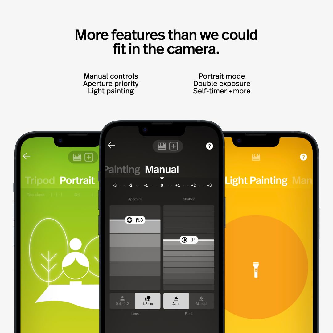 Polaroid Now+ Generation 2 Instant Camera Bundle with 16 Photos - Bluetooth Connected, App Controlled - Black - Perfect for Travel, Parties & Creative Photography