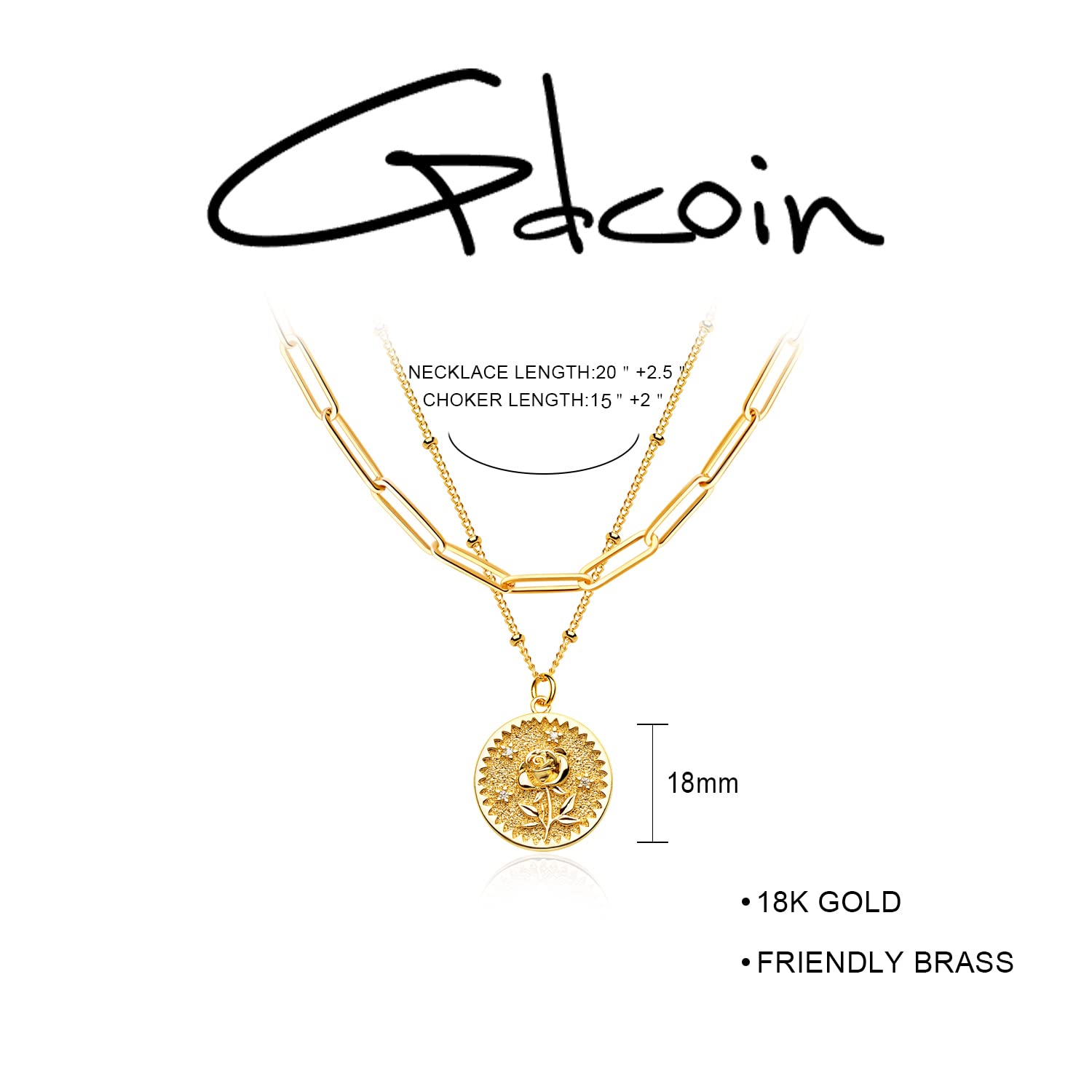 18K Gold Plated Custom Birth Flower Necklace for Women - Double Layered Engraved Floral Pendant with Dainty Birth Month Flower Disc - Personalized Jewelry Gift for Mom, Wife, Daughter | Perfect for Birthdays, Anniversaries & Special Occasions
