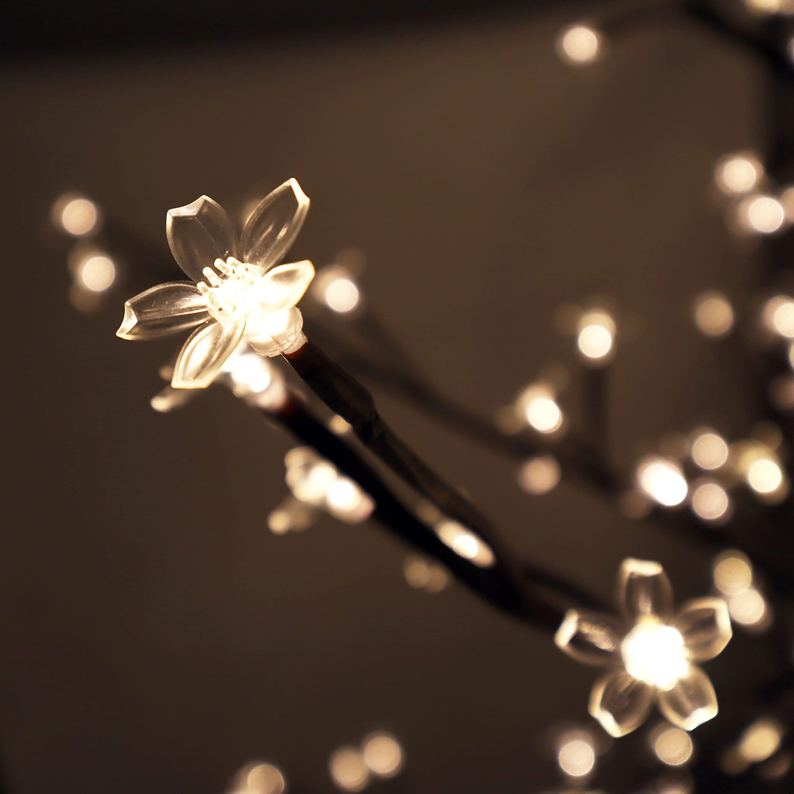 FUCHSUN 6FT 200 LED Solar Cherry Blossom Tree Light - Outdoor Waterproof Garden Decor with Warm White Lights for Patio, Yard, Pathway, Wedding, Festival, Christmas Decoration | Perfect for Backyard, Lawn, Porch & Landscape Lighting