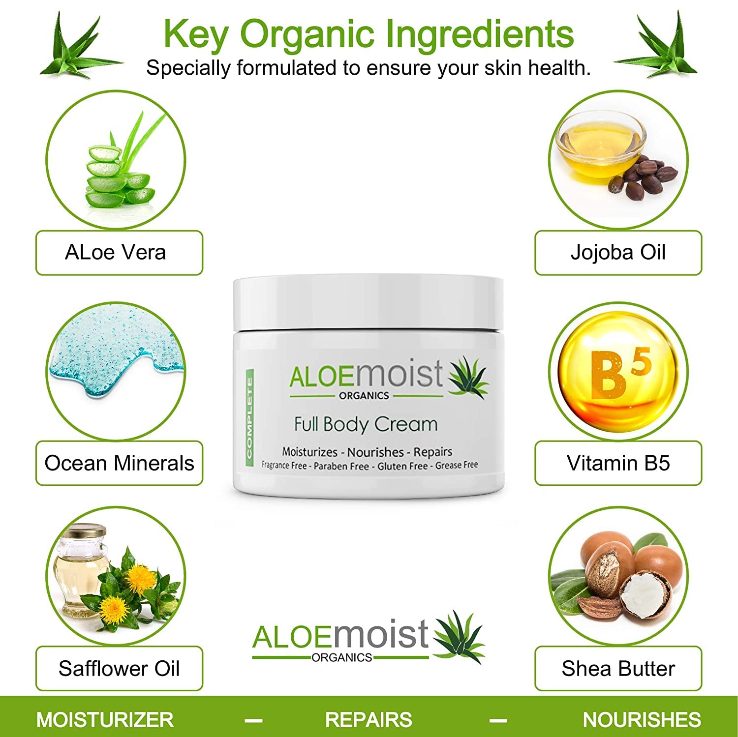 Organic Aloe Vera Body Lotion & Face Moisturizer - Hydrating Anti-Aging Retinol Cream with Natural Ingredients | Perfect for Dry Skin Care, Daily Moisturizing Routine & Post-Shower Hydration