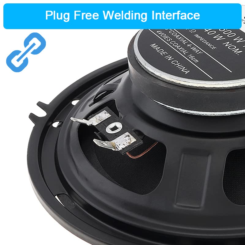 2PCS 6 Inch Car Audio Speakers - Full Range Frequency, Heavy Mid-Bass, Ultra-Thin Design for Non-Destructive Installation | Perfect for Car Audio Upgrades, Truck & SUV Sound Systems