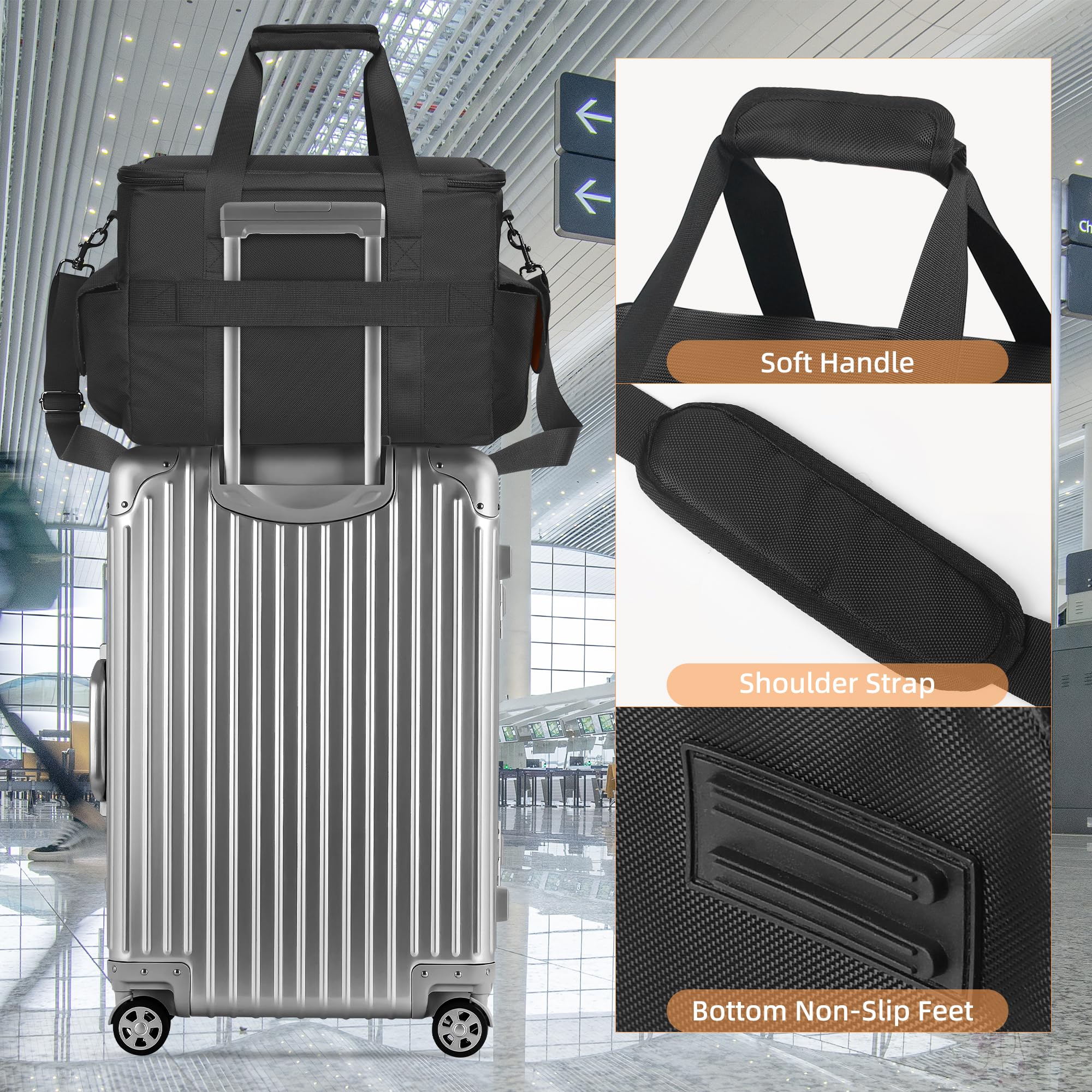 Professional DJ Equipment Bag - High Capacity Gig Gear Organizer with Detachable Padded Dividers | Storage for USB Cables, Sound Equipment & Musician Accessories | Perfect for Travel, Live Performances & Studio Sessions