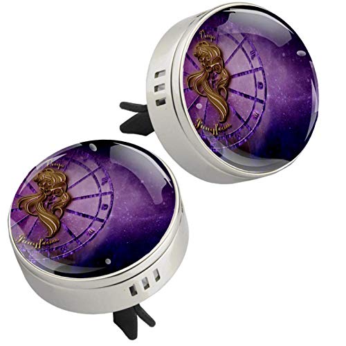 Virgin Zodiac Sign Horoscope Astrology Car Air Freshener - Silver Vent Clip Fragrance Diffuser for Fresh Car Scent | Perfect for Daily Commute & Road Trips