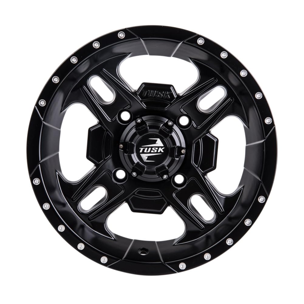 4/137 Tusk Beartooth 14x7 5.0 + 2.0 Matte Black ATV Wheels for CAN-AM Outlander L Max 570 (2016) - Durable Off-Road Wheels for Mud, Trail & Adventure Riding