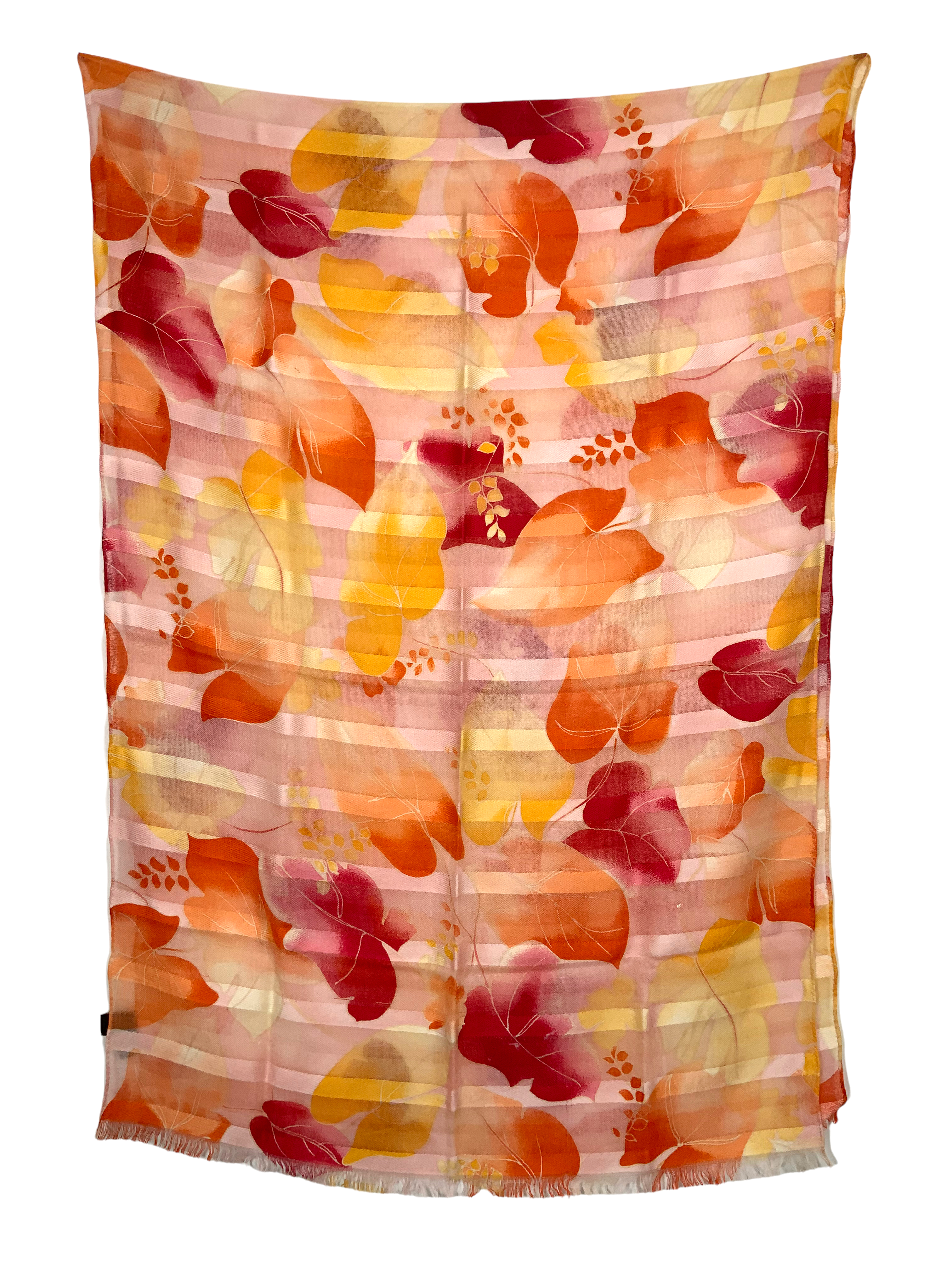 Loro Piana Cashmere Silk Scarf - Leaf Print Oblong Shawl for Women | Luxury Winter Fashion Accessory | Perfect for Office, Travel & Special Occasions