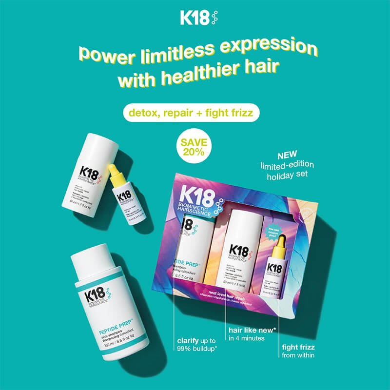 K18 Professional Hair Repair Treatment Kit - Damaged Hair Rescue for Breakage & Split Ends | Salon-Grade Leave-In Mask & Molecular Repair | Perfect for Post-Bleaching, Coloring & Heat Styling Recovery