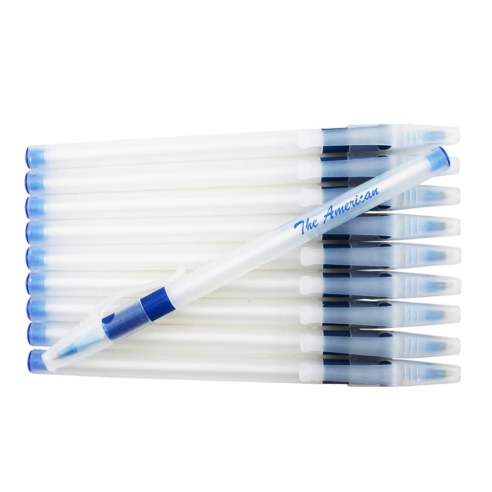 EZPENCILS & GIFTS – Custom Engraved Pens – Translucent Plastic Body with Blue Grip – Bulk Pack of 70 Personalized Pens for Office, School, Promotions & Corporate Gifts