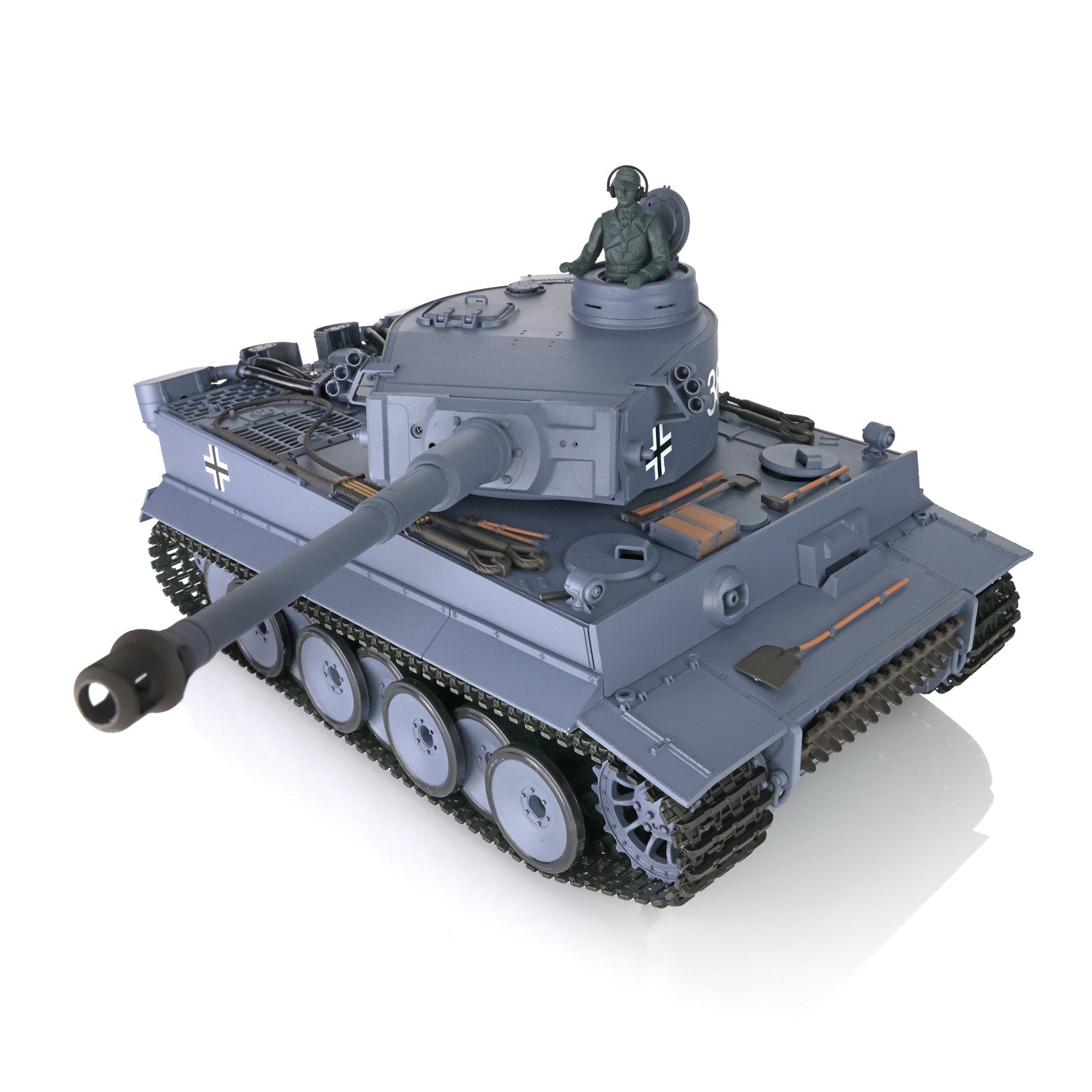 2.4GHz Henglong 1/16 Scale German Tiger I RC Tank - RTR Plastic Model with BB Shooting, Smoke Effect, Sound & Recoil (Item 3818-7.0) | Perfect for Military Enthusiasts, Collectors & Battle Reenactments
