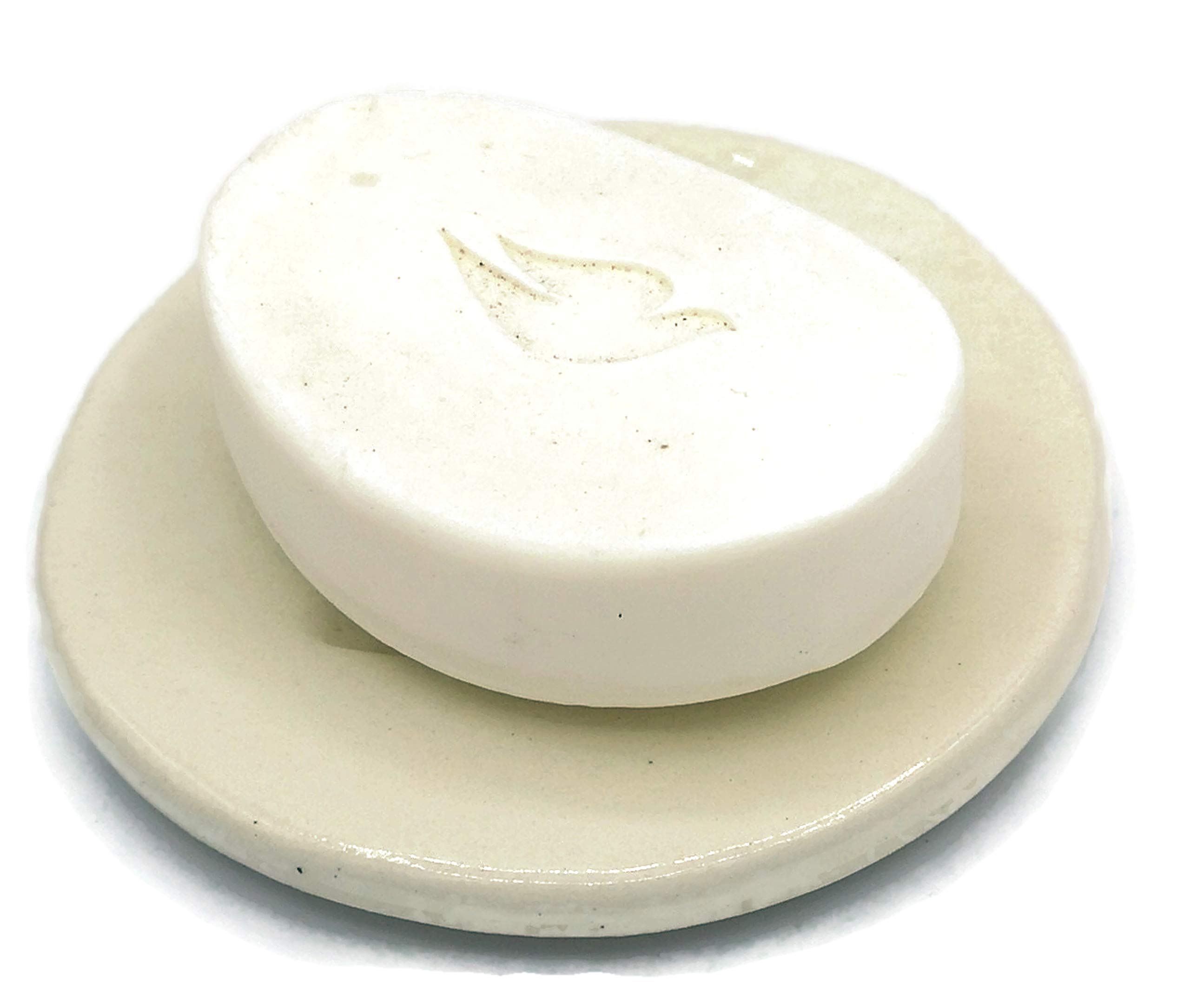 White Ceramic Soap Dish & Sponge Holder for Bathroom, Kitchen Sink - Durable, Non-Slip, Water-Resistant for Showers, Countertops, and Vanities