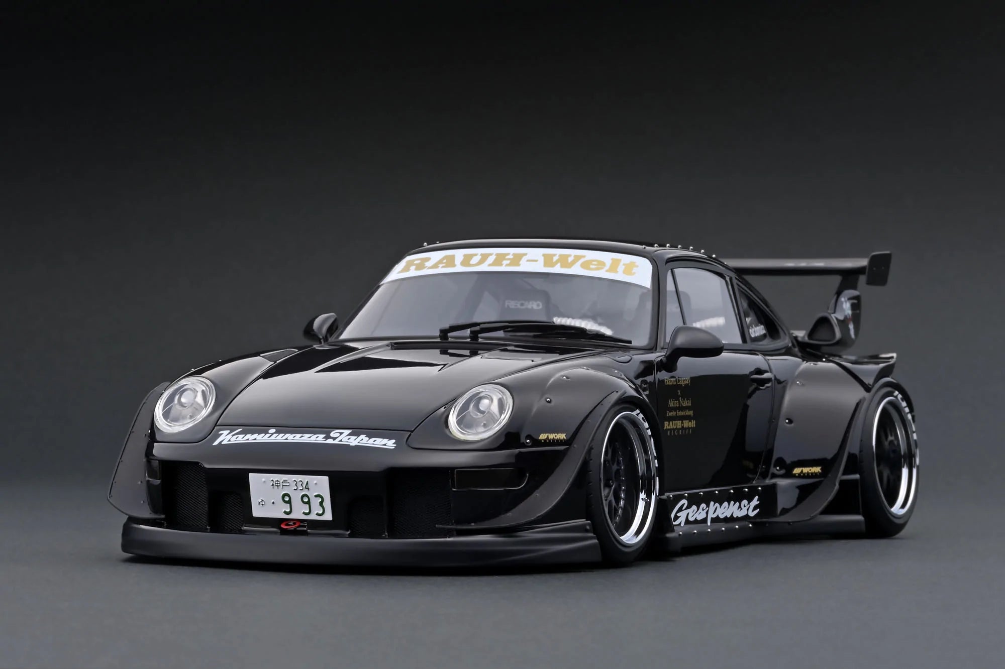 1:18 Scale Porsche 993 RWB Diecast Model Car - Black Collectible Toy for Adults | Perfect for Display, Racing Enthusiasts & Car Lovers