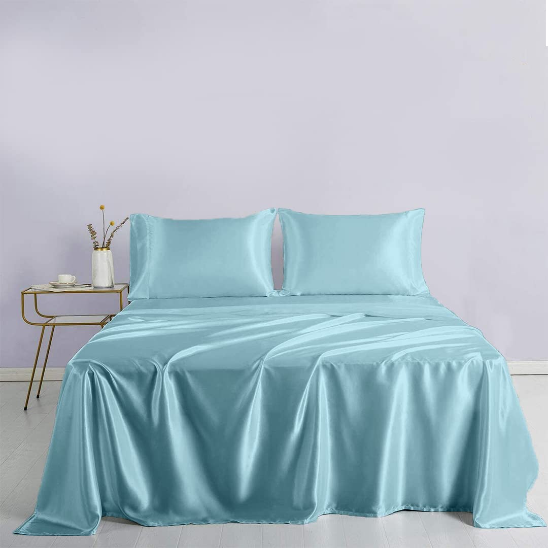 Luxury 6-Piece Silk Satin Bed Sheet Set - 19