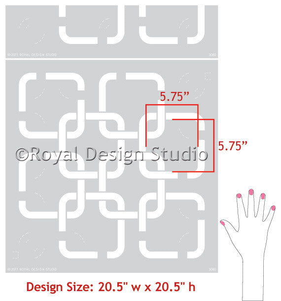 Linked In Wall Stencil - Reusable DIY Painting Template for Creative Home Decor, Geometric Patterns & Accent Walls | Perfect for Bedroom, Living Room, Nursery & Office Decoration
