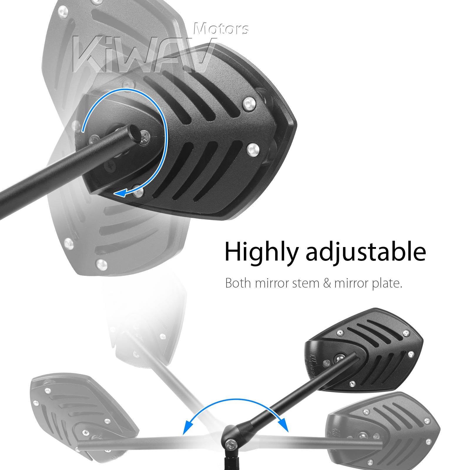 Black Motorcycle Mirror Shield for Scooters - Durable & Adjustable Rearview Mirror for Safe Riding - Perfect for Urban Commuting & Road Trips
