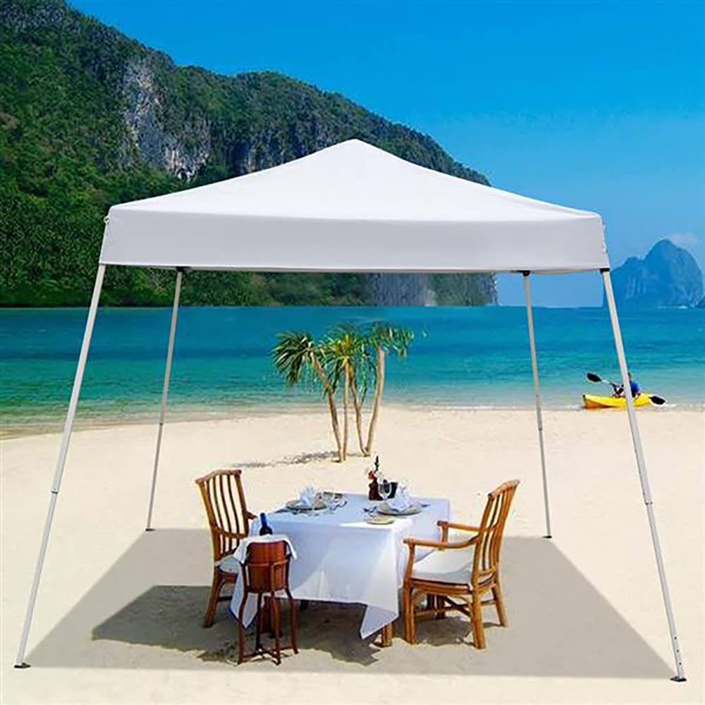 10x10FT Outdoor Pop Up Canopy Tent - Portable Adjustable Height Gazebo with Carry Bag for Patio, Beach, Garden, Camping & Parties | Perfect for Backyard BBQs, Weddings, and Outdoor Events (White)