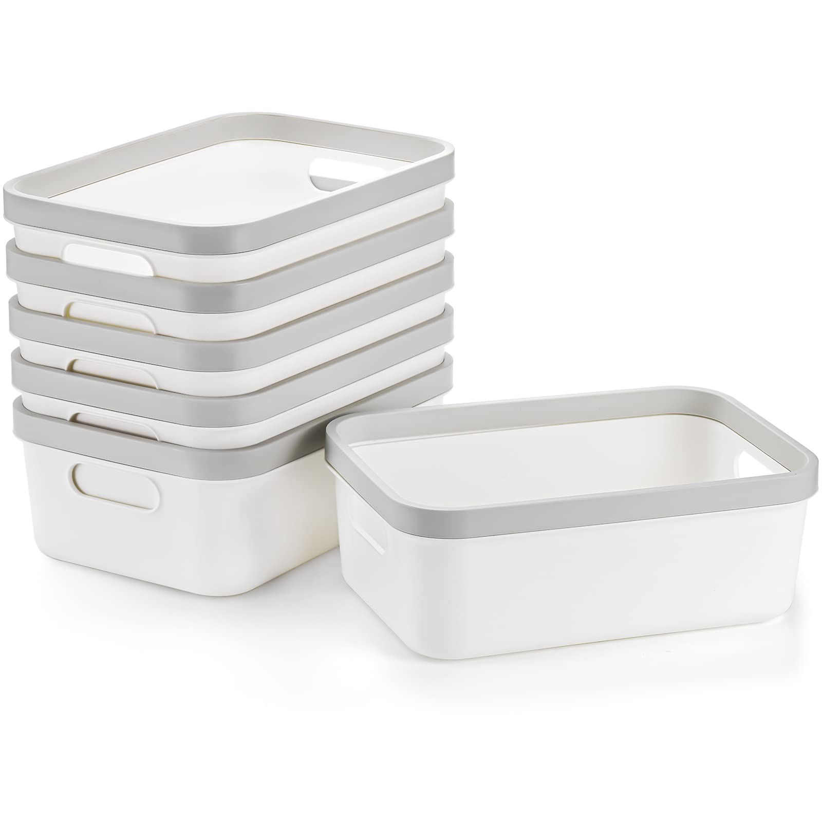 Elsjoy 6-Pack Plastic Storage Bins with Handles - 10