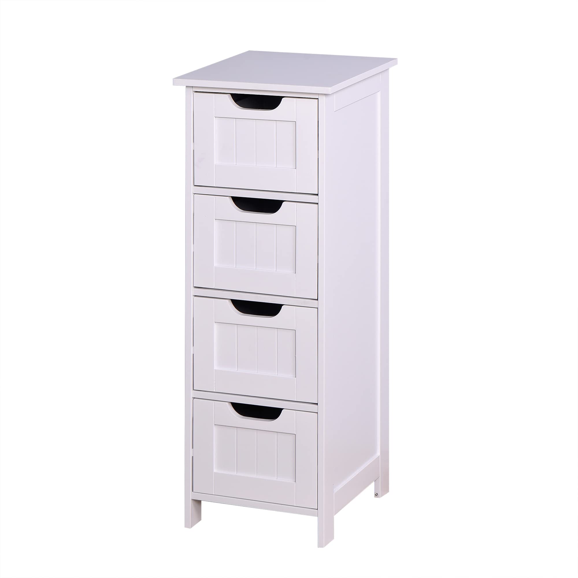 White Bathroom Storage Cabinet - Freestanding Organizer with Drawers for Bathroom, Bedroom, or Closet Storage | Perfect for Towels, Toiletries & Cosmetics Organization
