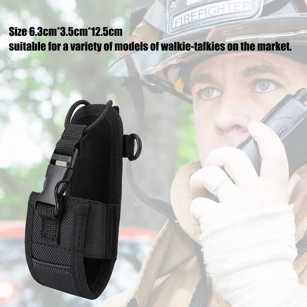 2 Pack Universal Walkie Talkie Holder with Adjustable Shoulder Strap - Durable Nylon Two-Way Radio Protective Case for Outdoor, Hiking, Construction & Emergency Use